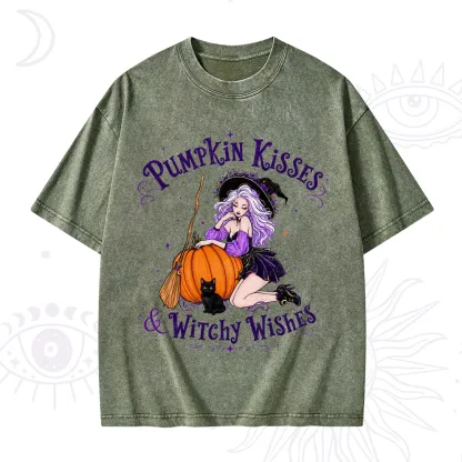 Purplehecate Pumpkin Kisses & Witchy Wishes Washed T-Shirt