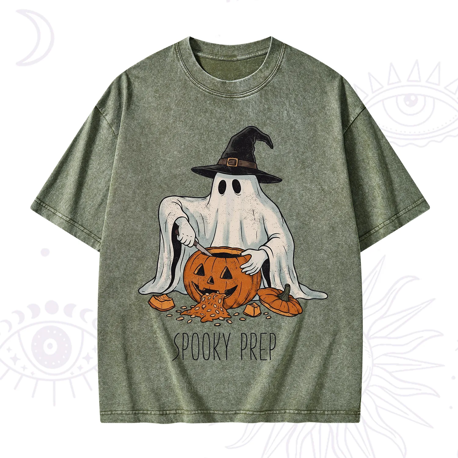 Purplehecate Spooky Prep Ghost Washed T-Shirt
