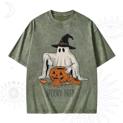 Purplehecate Spooky Prep Ghost Washed T-Shirt