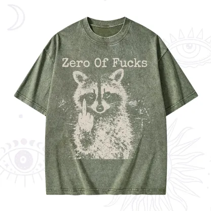 Purplehecate Zero Of Fucks Raccoon Washed T-Shirt