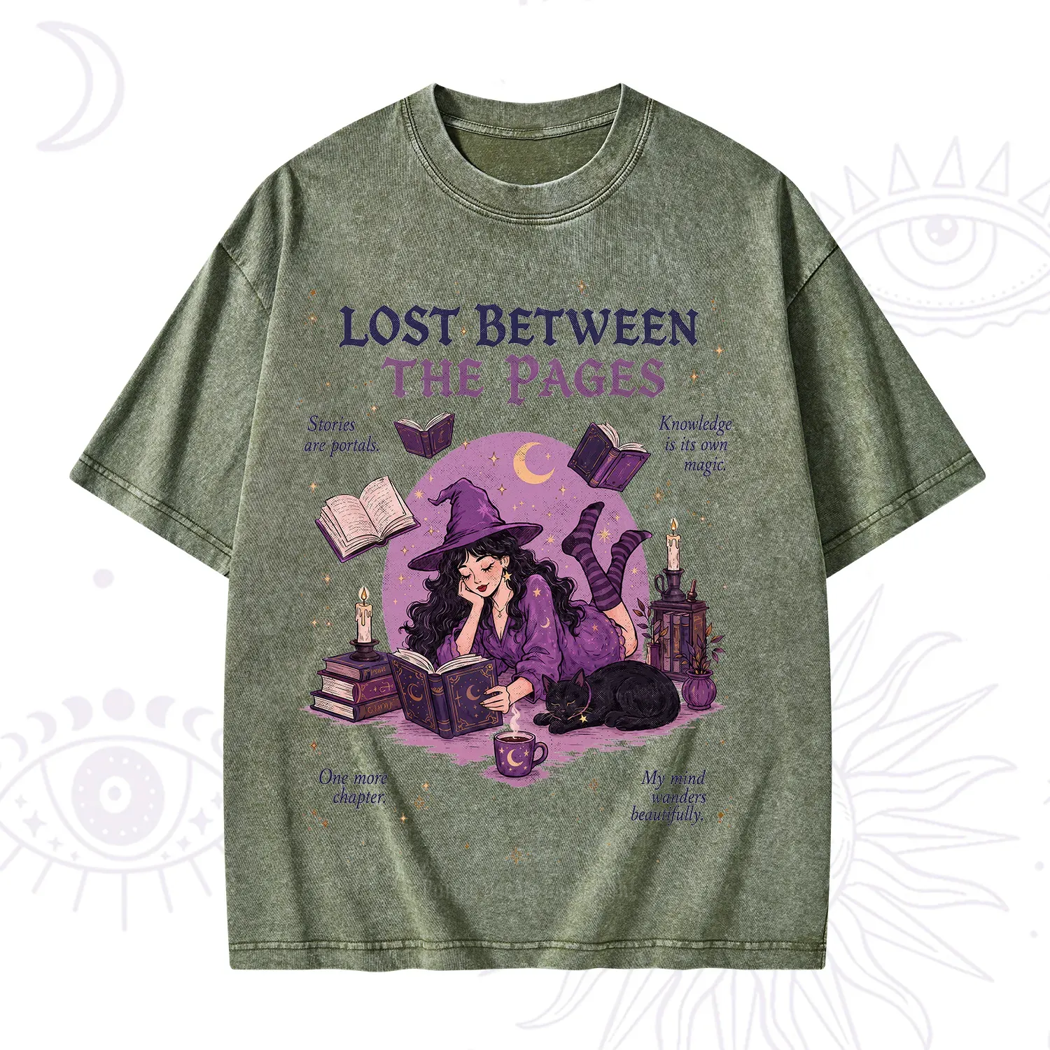 Purplehecate Lost Between the Pages Washed T-Shirt