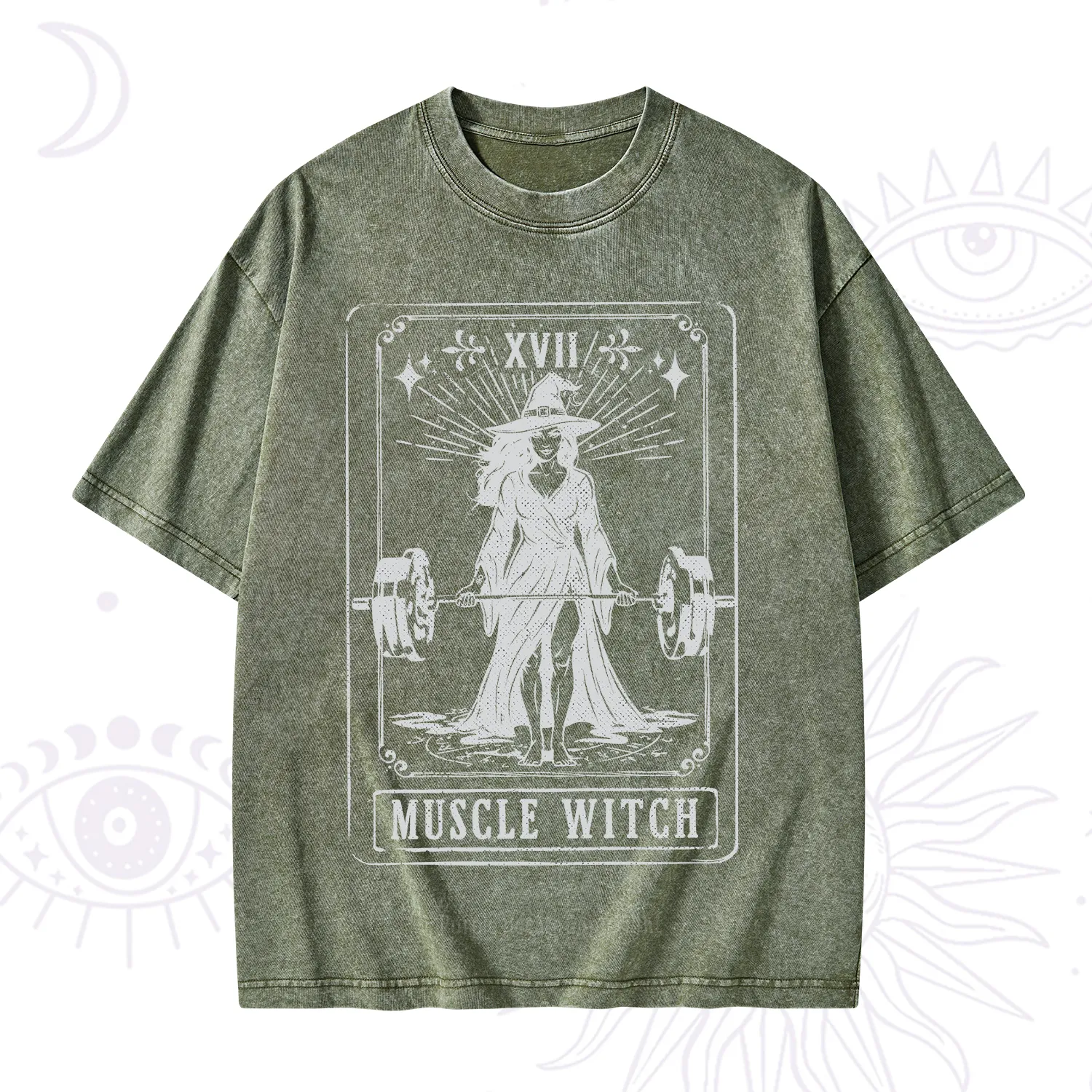 Purplehecate The Muscle With Tarot Washed T-Shirt