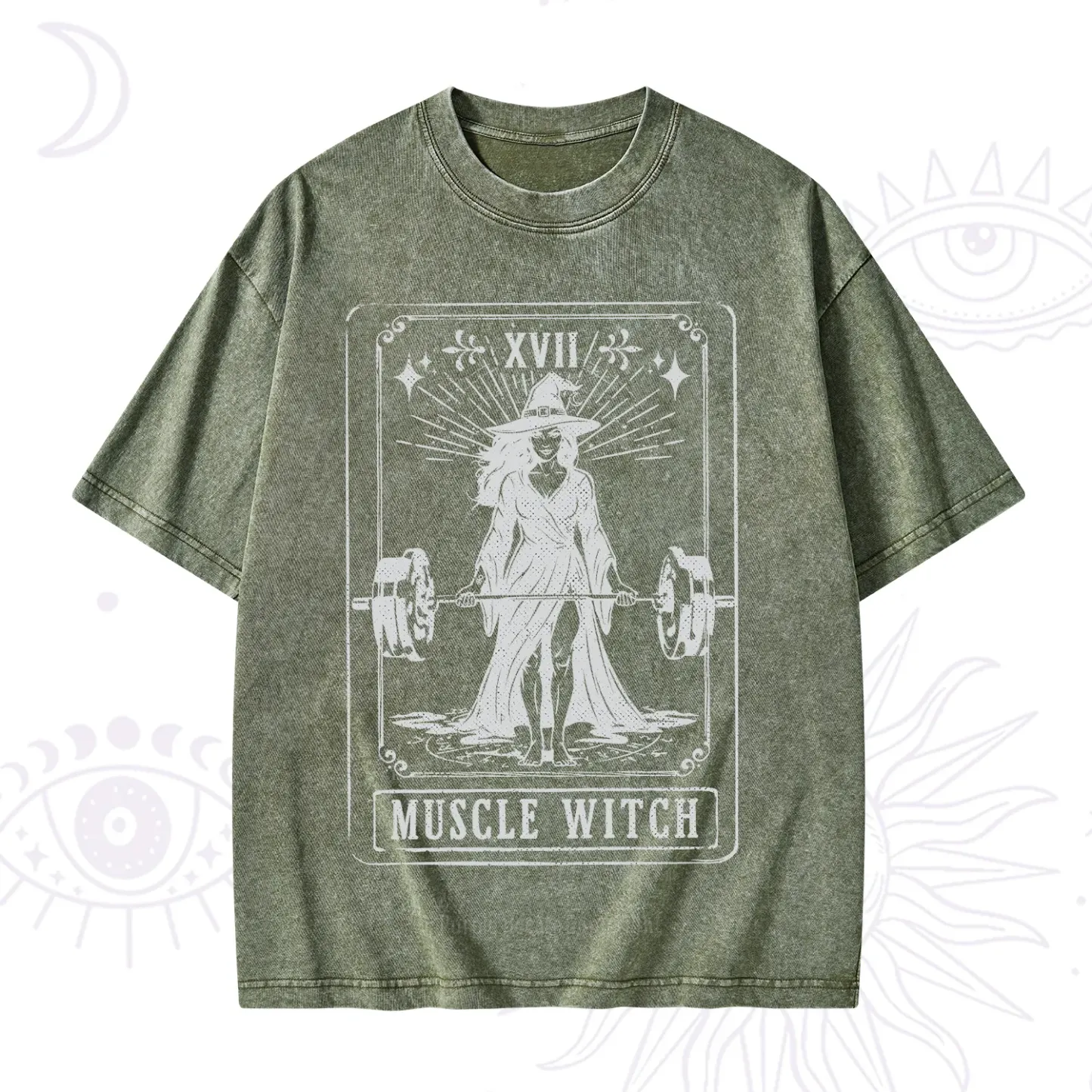 Purplehecate The Muscle With Tarot Washed T-Shirt
