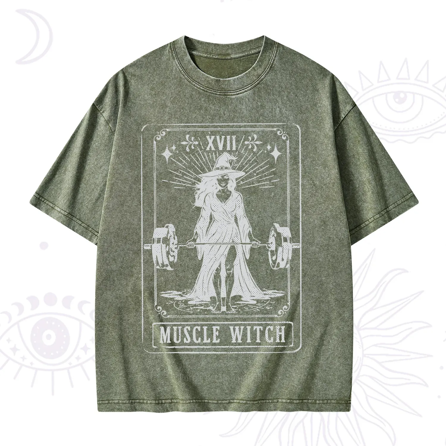 Purplehecate The Muscle With Tarot Washed T-Shirt