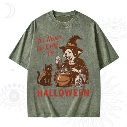 Purplehecate Never too Early for Halloween Washed T-Shirt