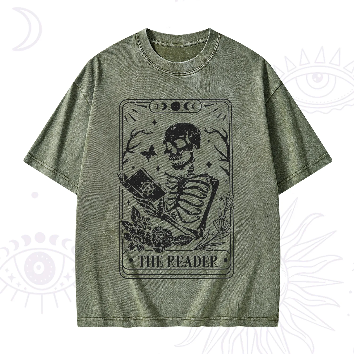 Purplehecate The Reader Tarot Card Washed T-Shirt