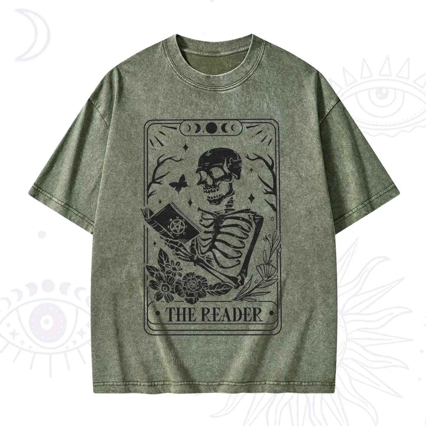 Purplehecate The Reader Tarot Card Washed T-Shirt