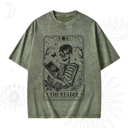 Purplehecate The Reader Tarot Card Washed T-Shirt