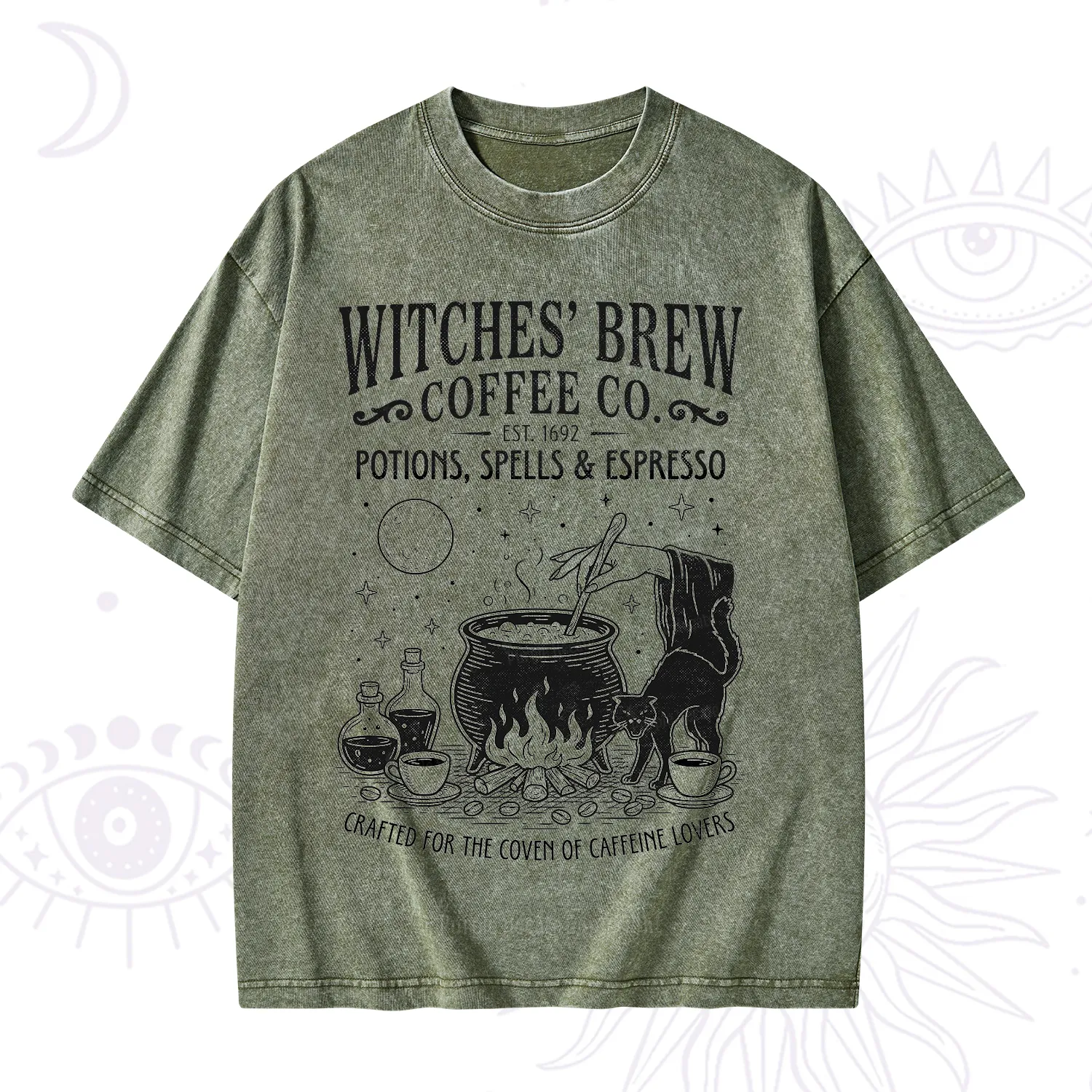 Purplehecate Witches' Brew Coffee Club Washed T-Shirt