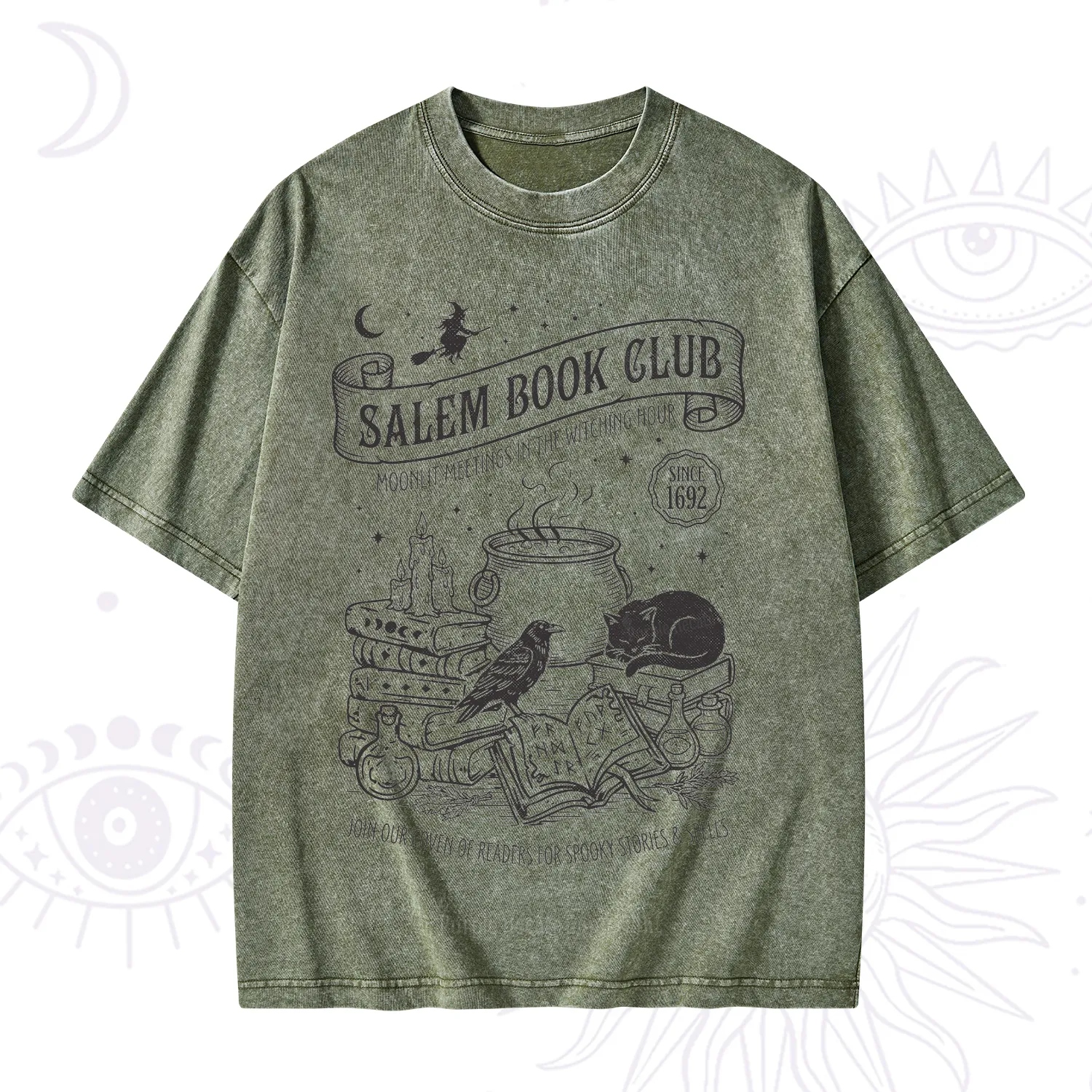 Purplehecate Salem Witch Book Club Washed T-Shirt
