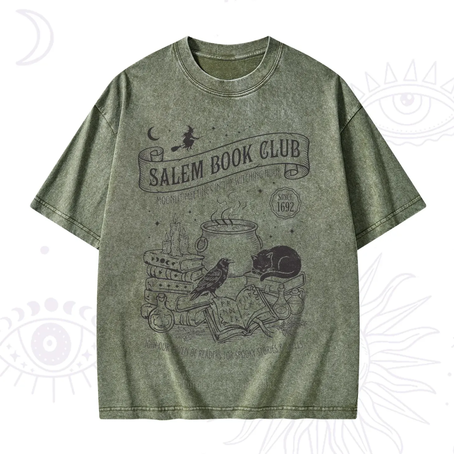 Purplehecate Salem Witch Book Club Washed T-Shirt