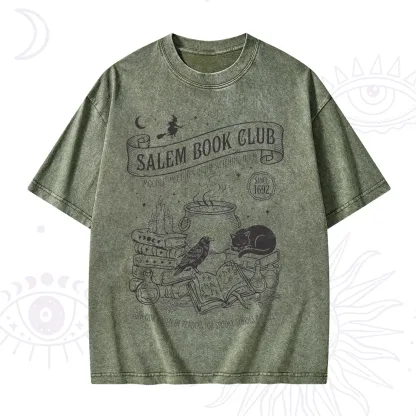 Purplehecate Salem Witch Book Club Washed T-Shirt