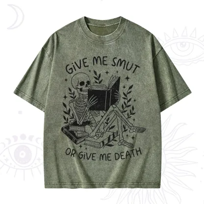 Purplehecate Give Me Smut Or Give Me Death Washed T-Shirt