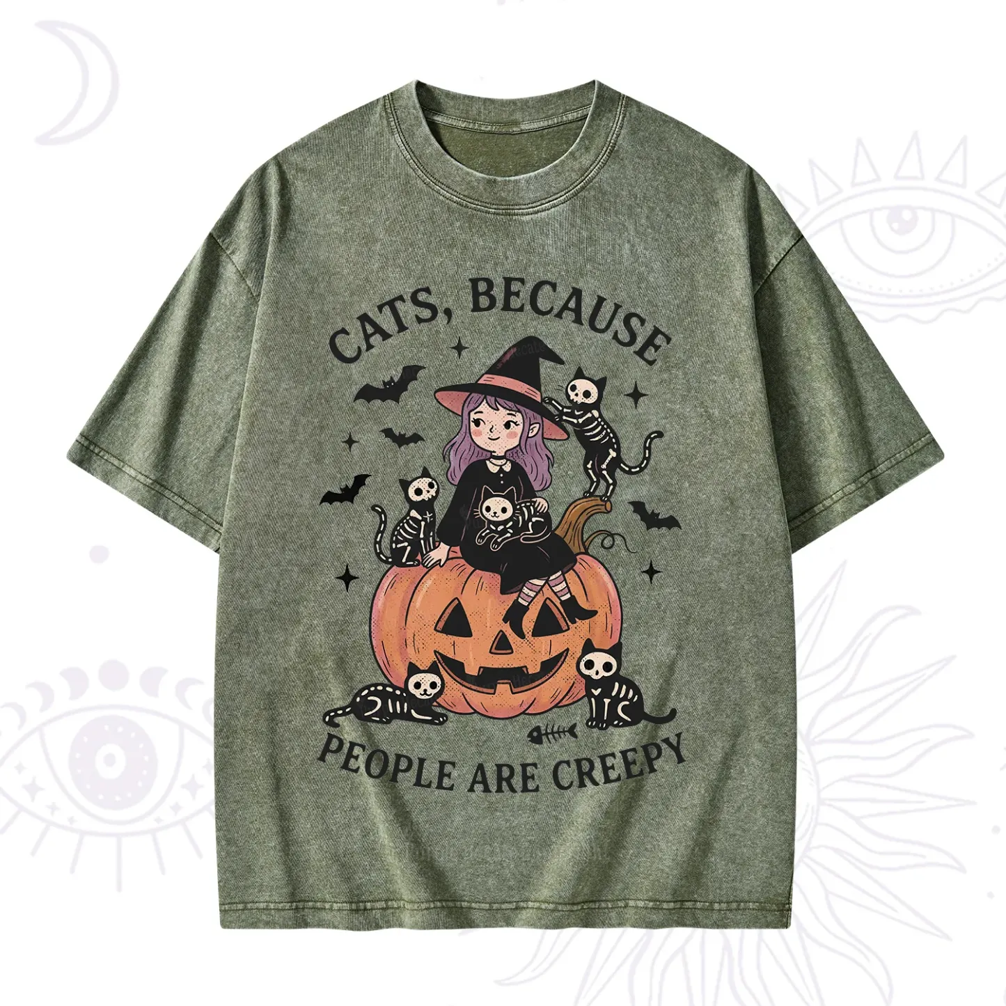 Purplehecate Cats Because People Are Creepy Washed T-Shirt