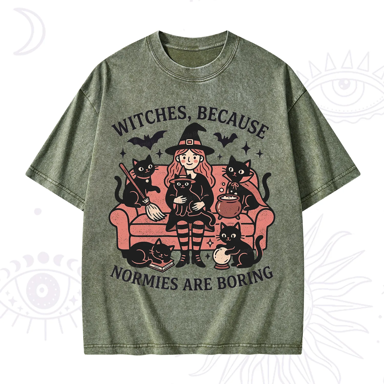 Purplehecate Witches Because Normies Are Boring Washed T-Shirt