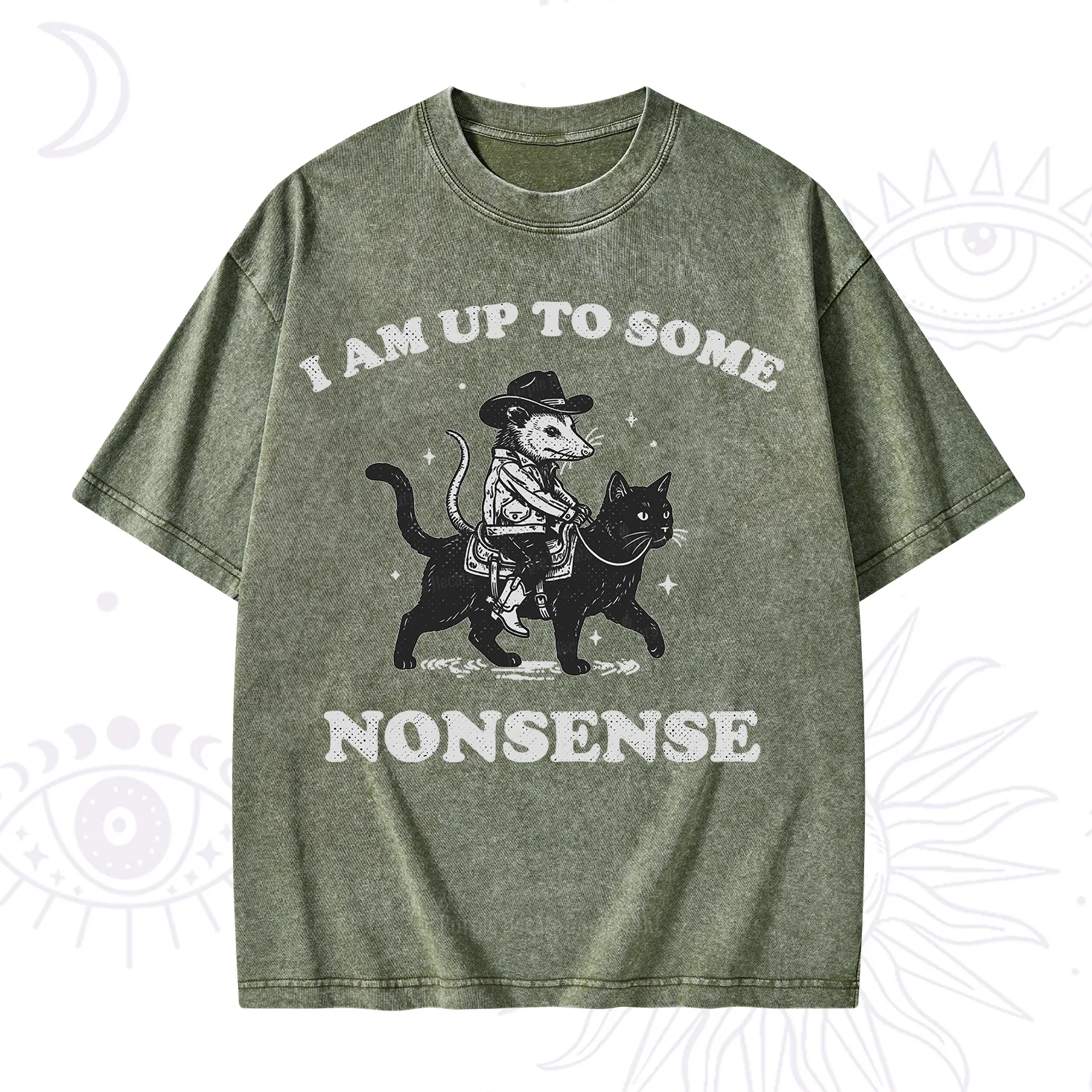 Purplehecate I Am Up To Some Nonsense Opossum Washed T-Shirt