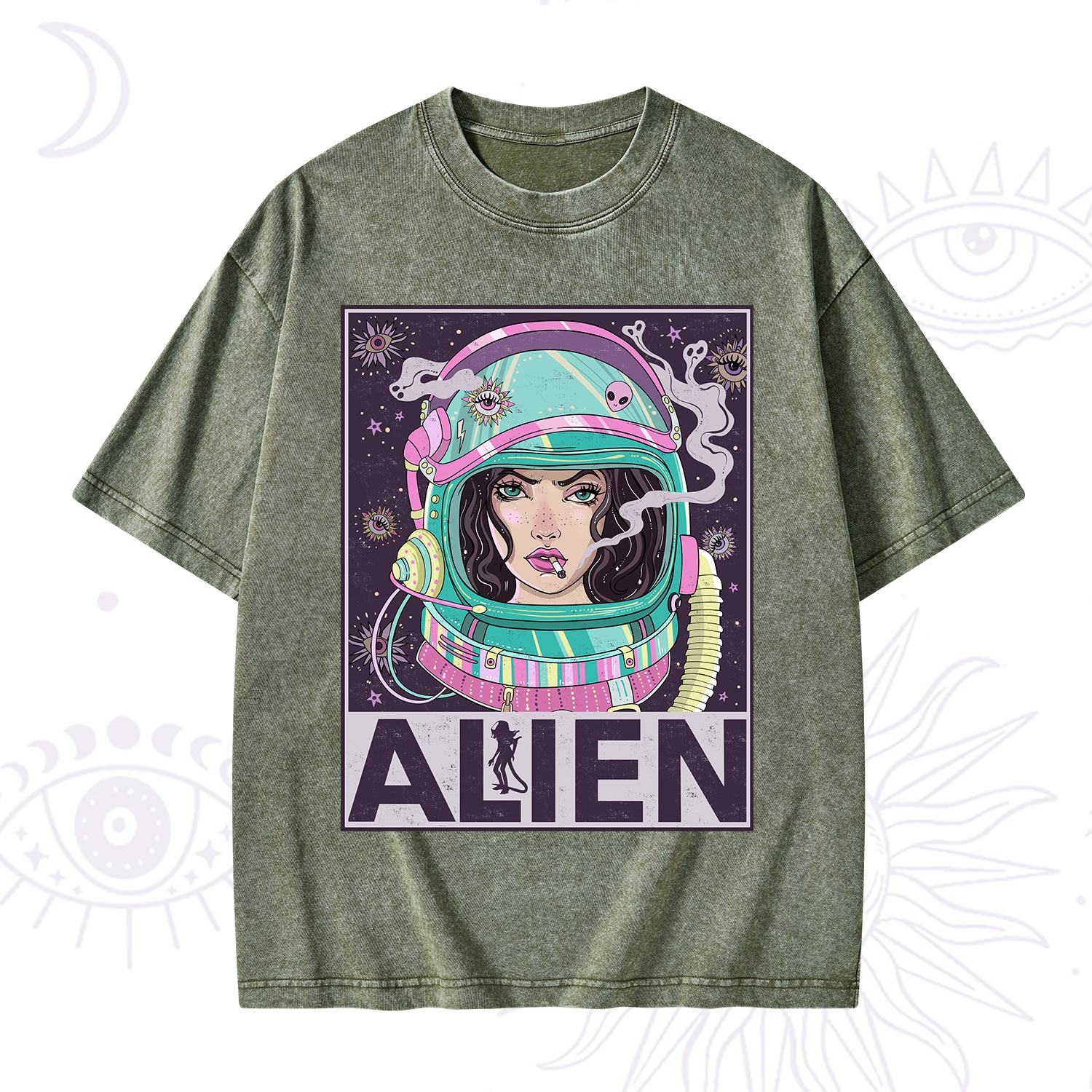 Purplehecate Galactic Encounter Washed T-Shirt