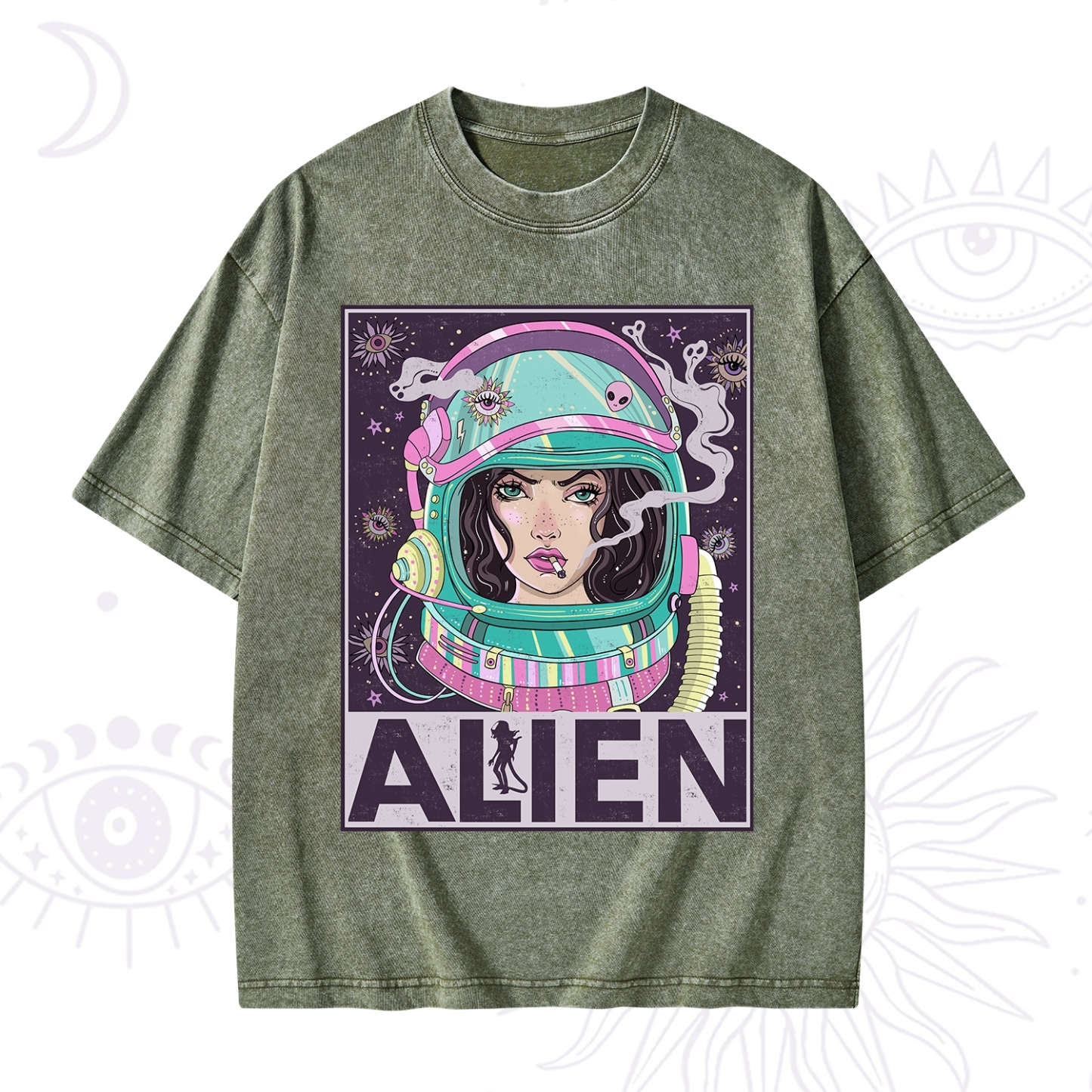Purplehecate Galactic Encounter Washed T-Shirt