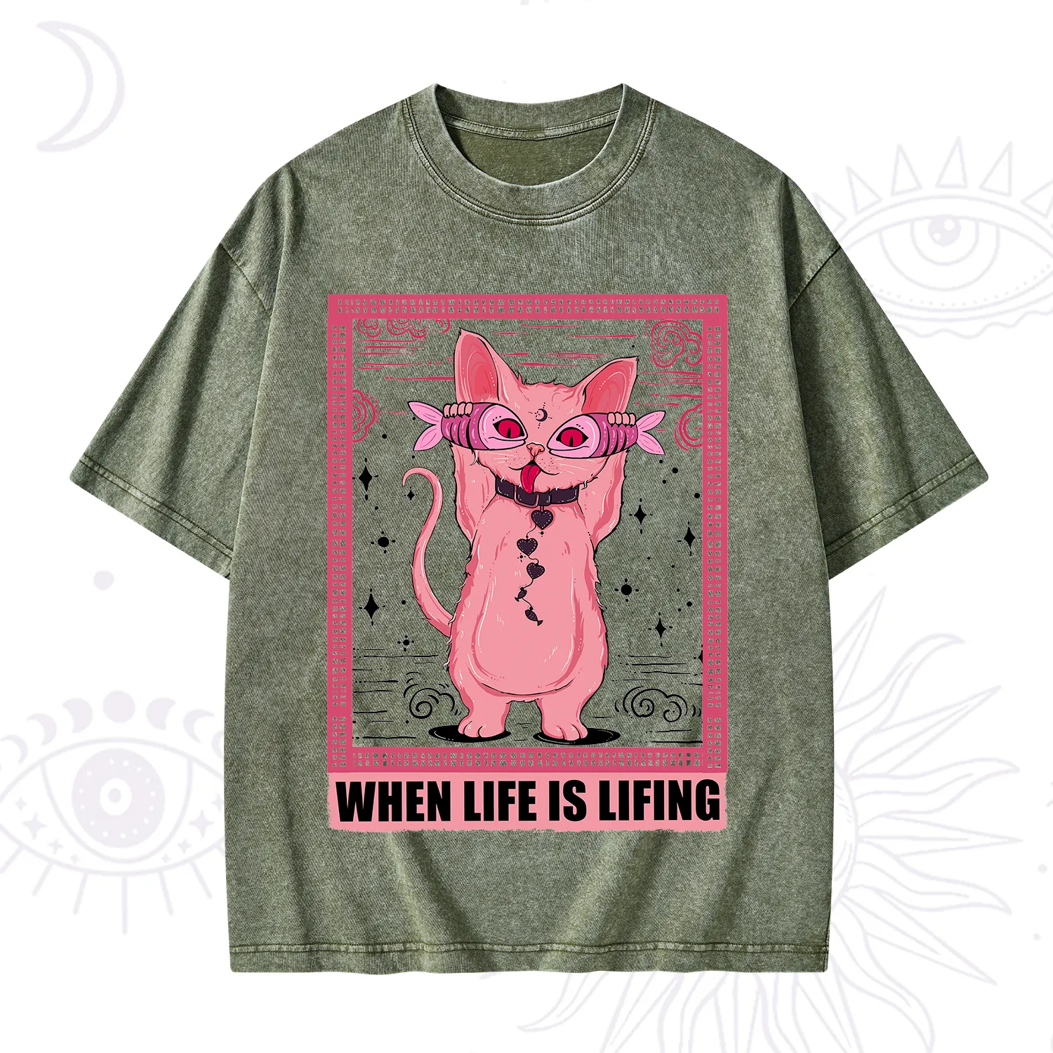 Purplehecate When Life Is Lifting Washed T-Shirt