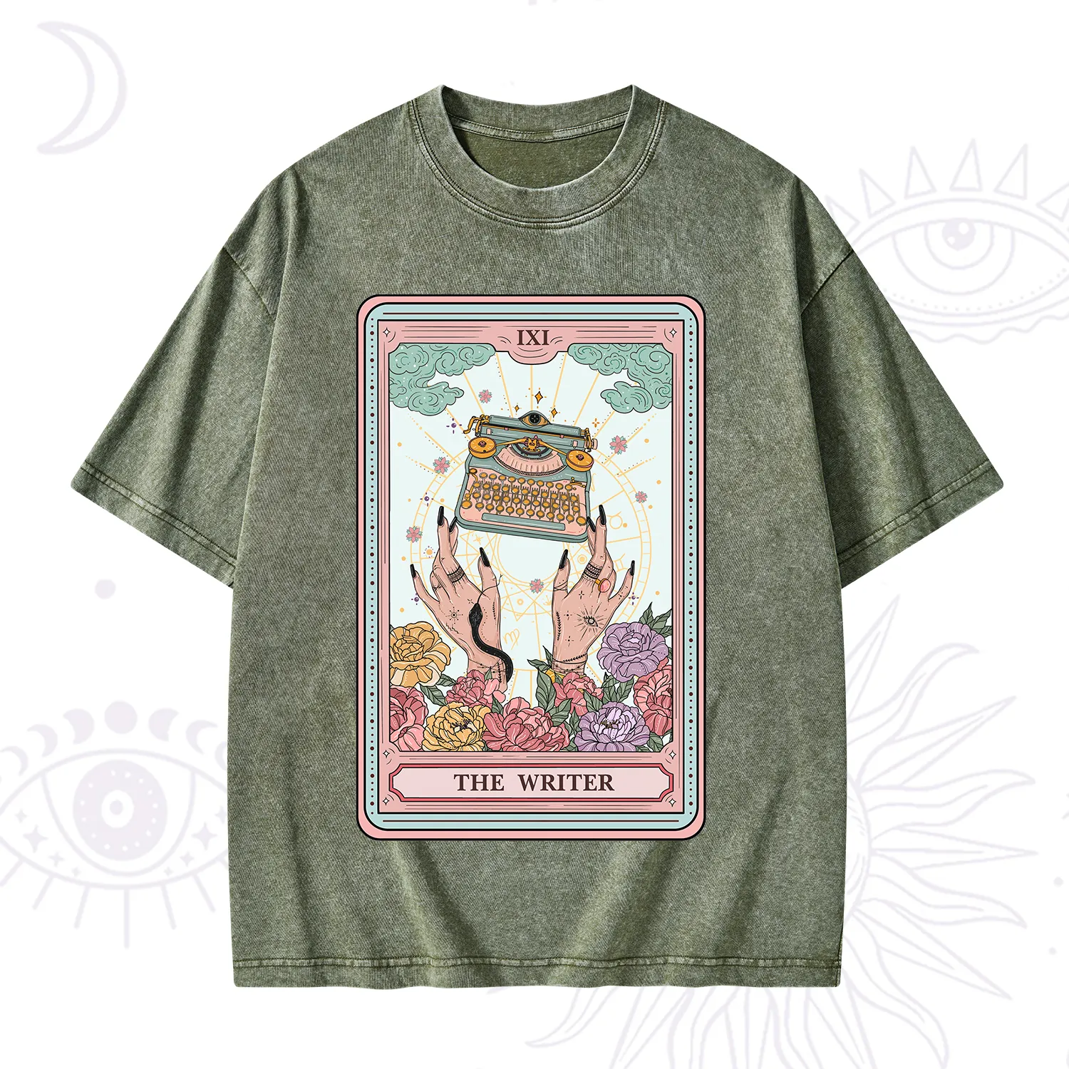 Purplehecate The Writer Tarot Card Washed T-Shirt