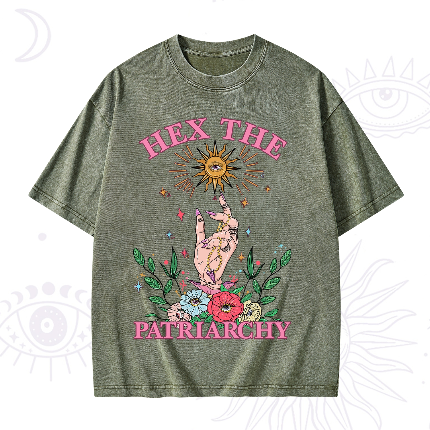 Purplehecate Hex The Patriarchy Witchy Washed T-Shirt