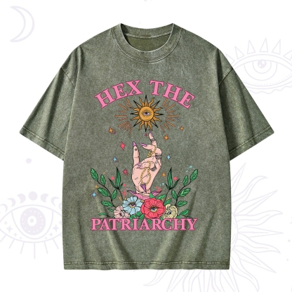 Purplehecate Hex The Patriarchy Witchy Washed T-Shirt