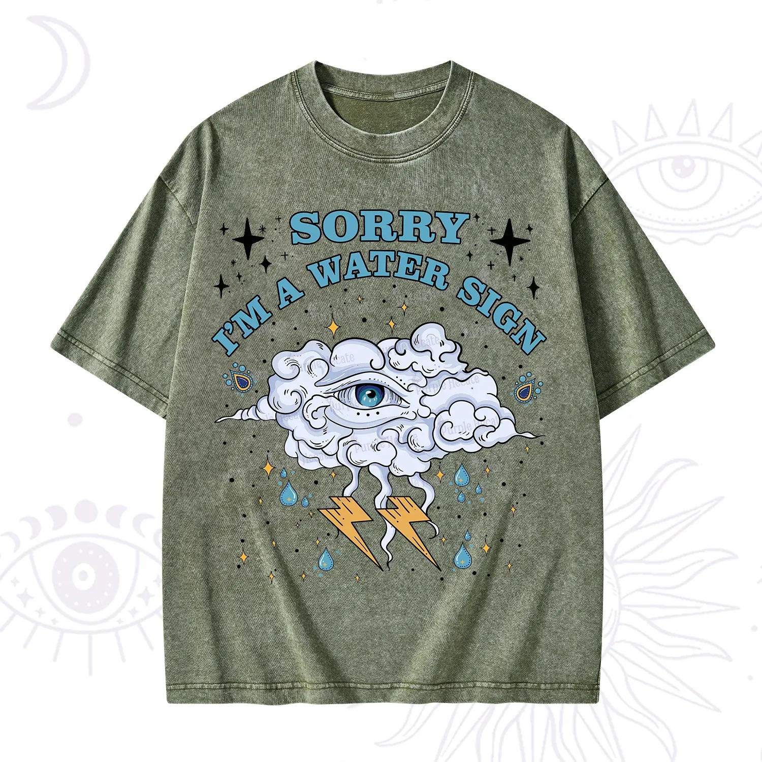 Purplehecate Sorry I'm A Water Sign Washed T-Shirt
