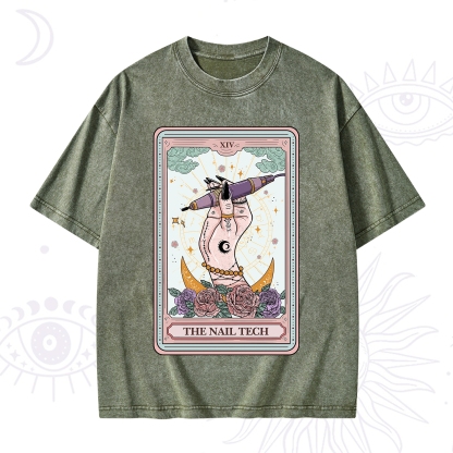 Purplehecate The Nail Tech Tarot Card Washed T-Shirt