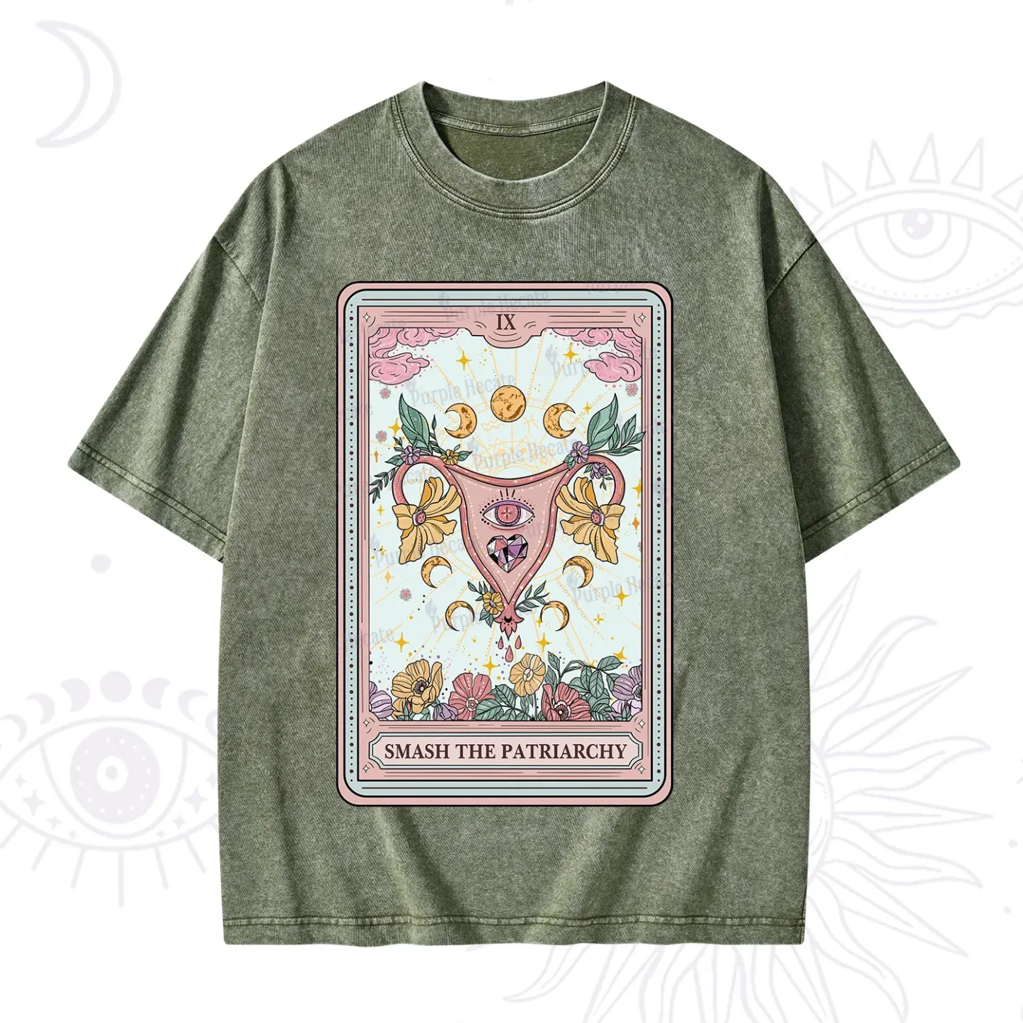 Purplehecate The Smash the Patriarchy Tarot Washed T-Shirt