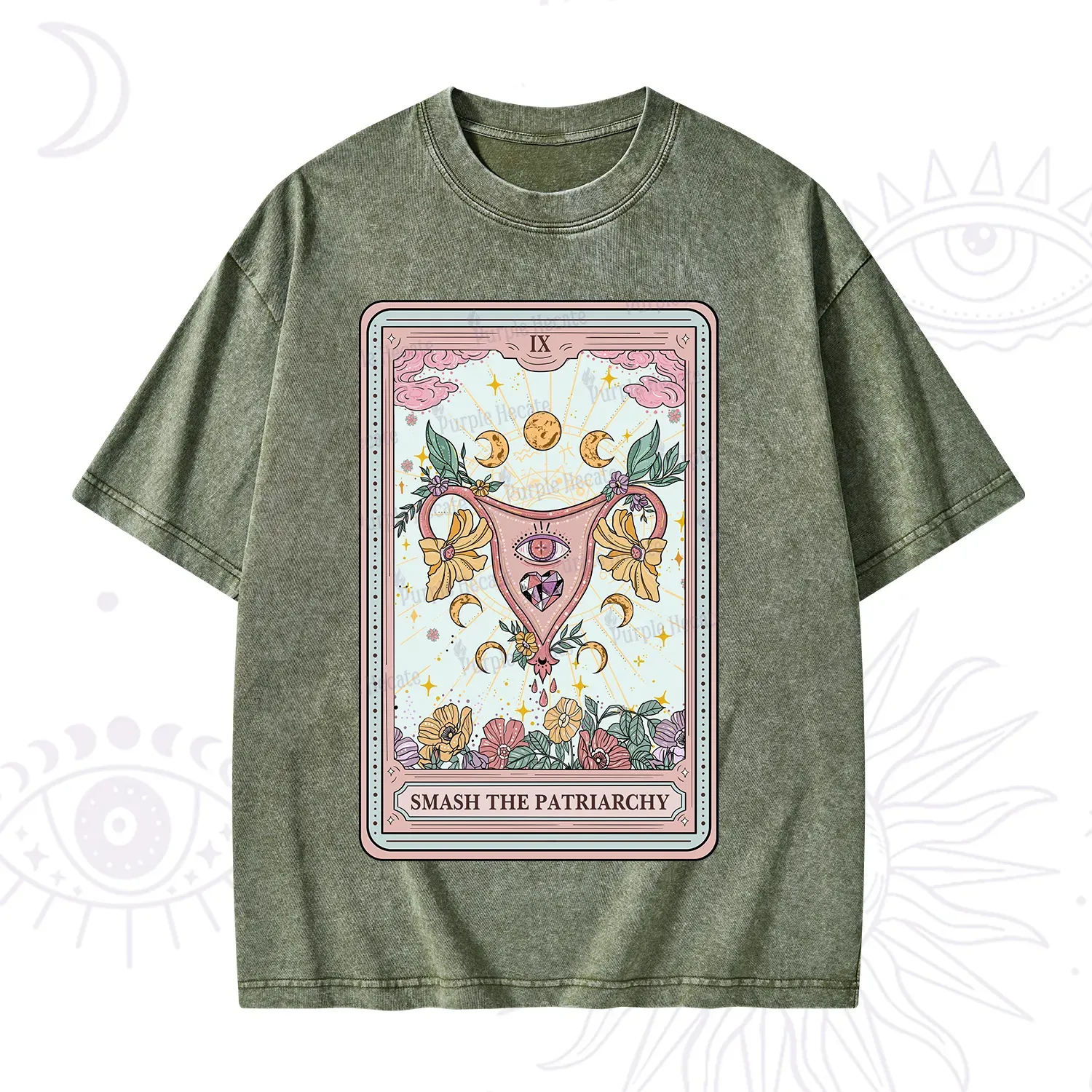 Purplehecate The Smash the Patriarchy Tarot Washed T-Shirt
