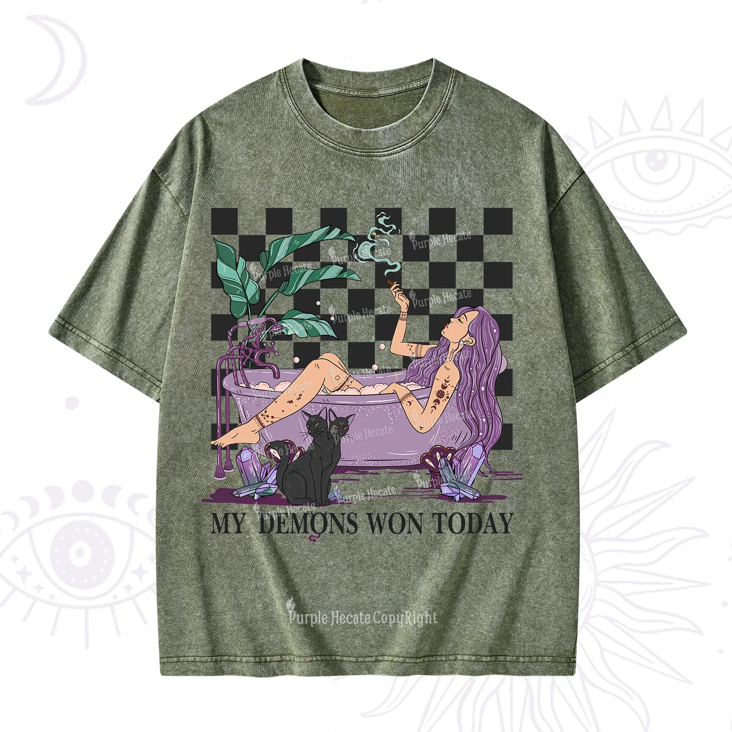 Purplehecate My Demons Won Today Washed T-Shirt