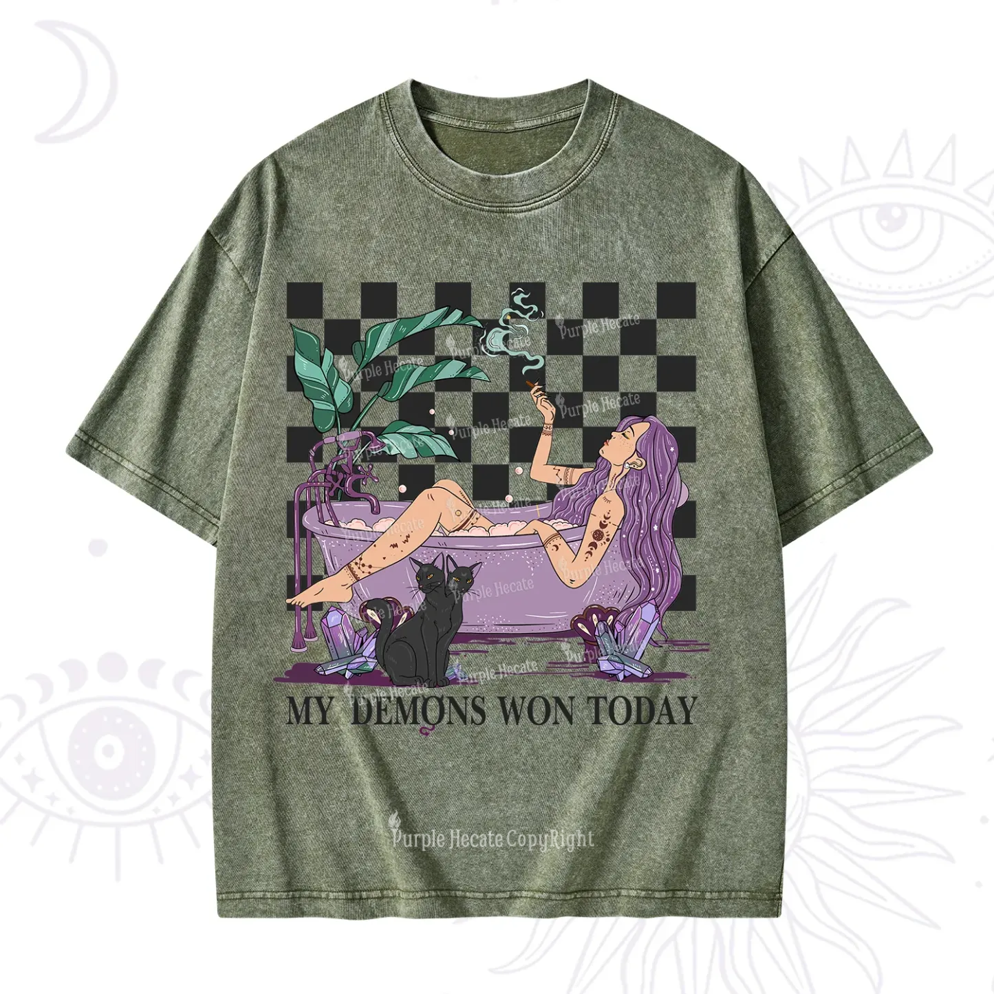 Purplehecate My Demons Won Today Washed T-Shirt