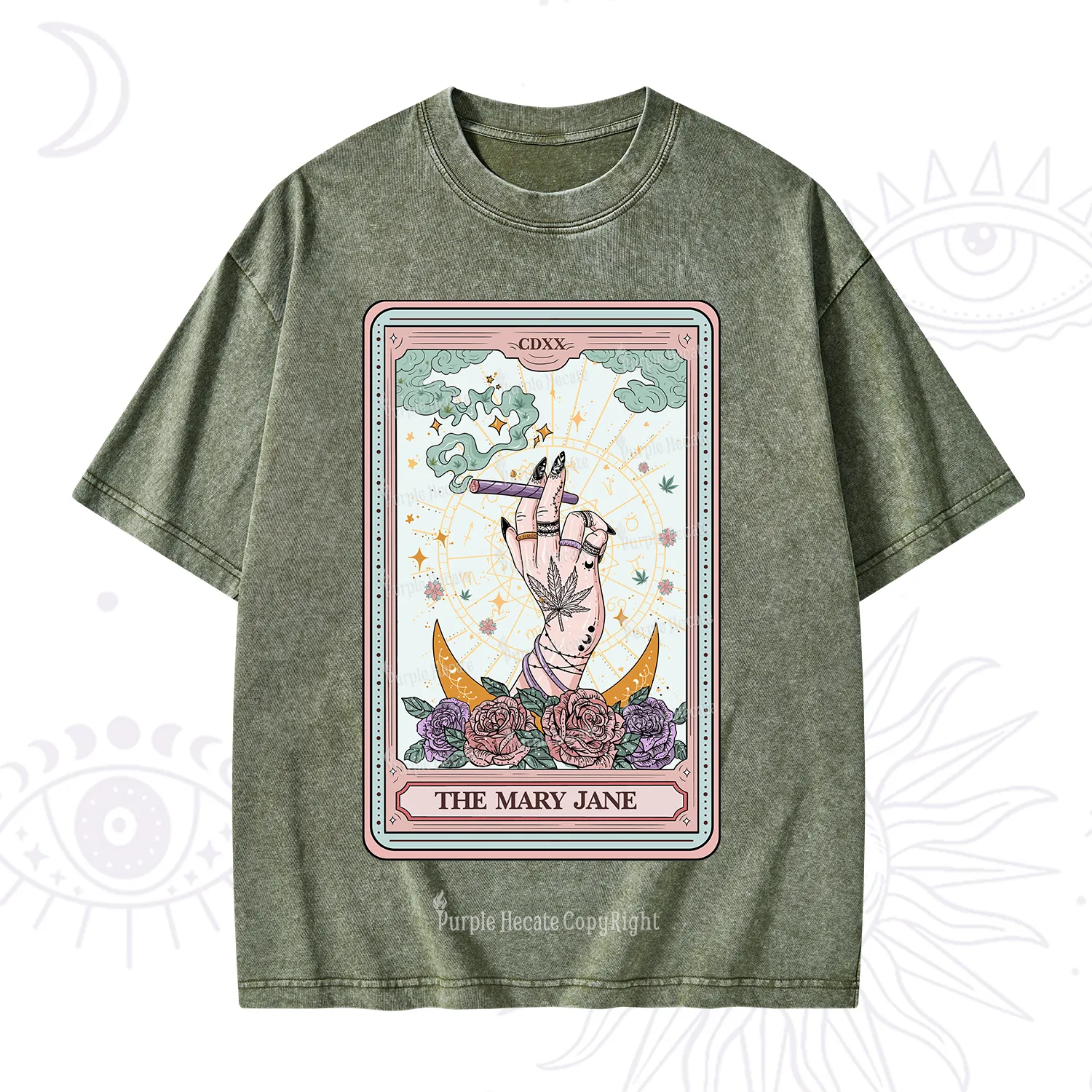 Purplehecate The Mary Jane Tarot Washed T-Shirt