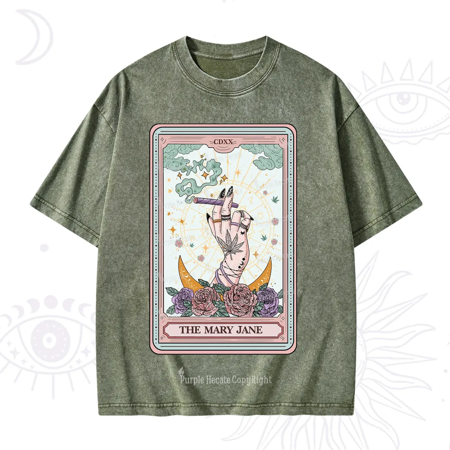 Purplehecate The Mary Jane Tarot Washed T-Shirt