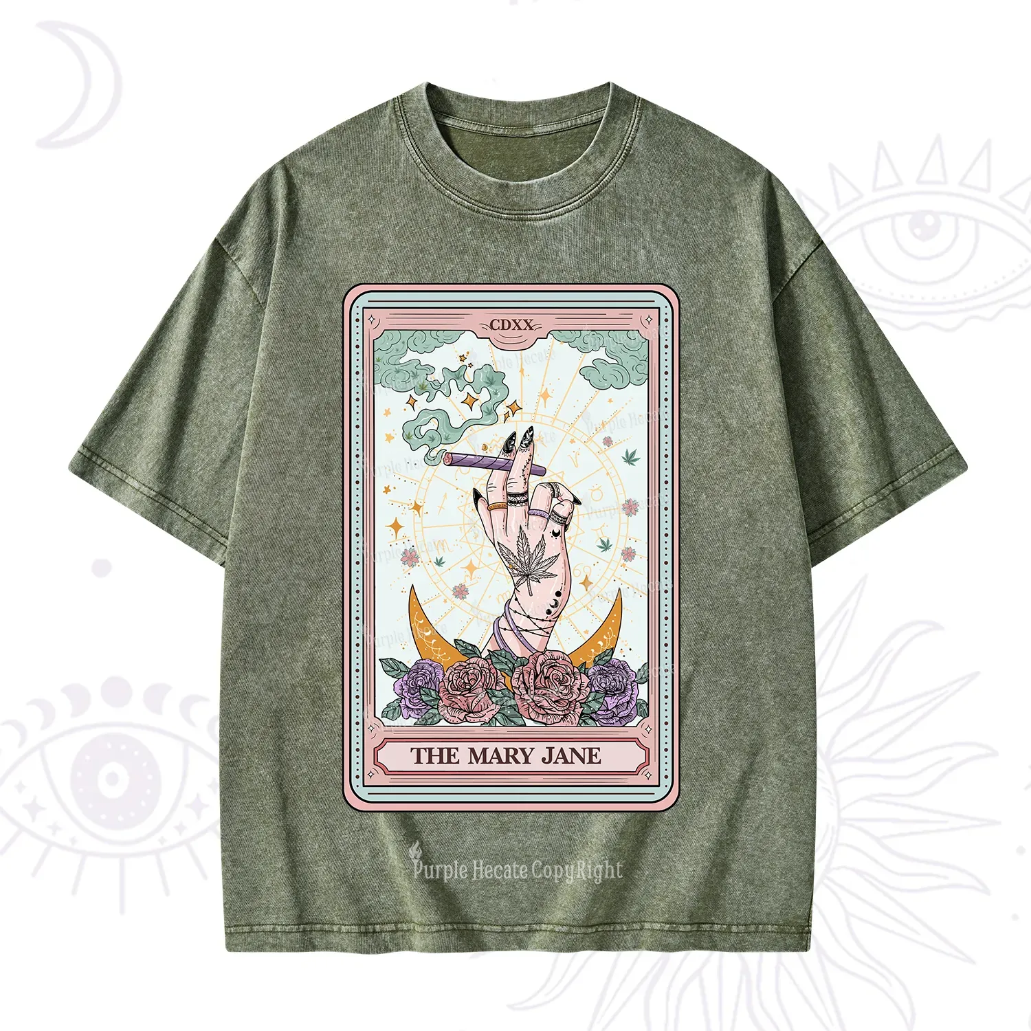 Purplehecate The Mary Jane Tarot Washed T-Shirt