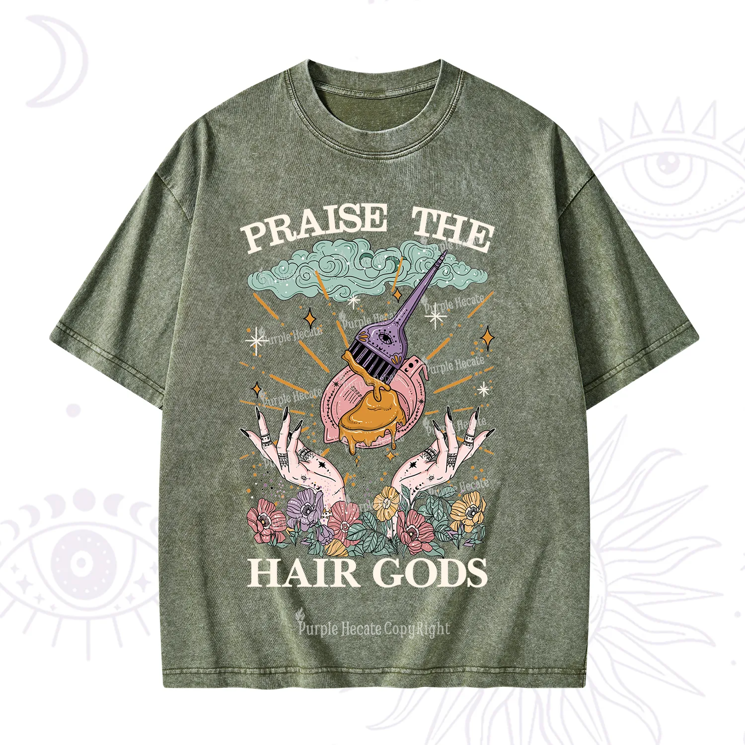 Purplehecate Praise The Hair Gods Washed T-Shirt