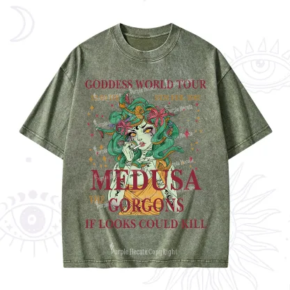 Purplehecate Medusa The Gorgons Washed T-Shirt
