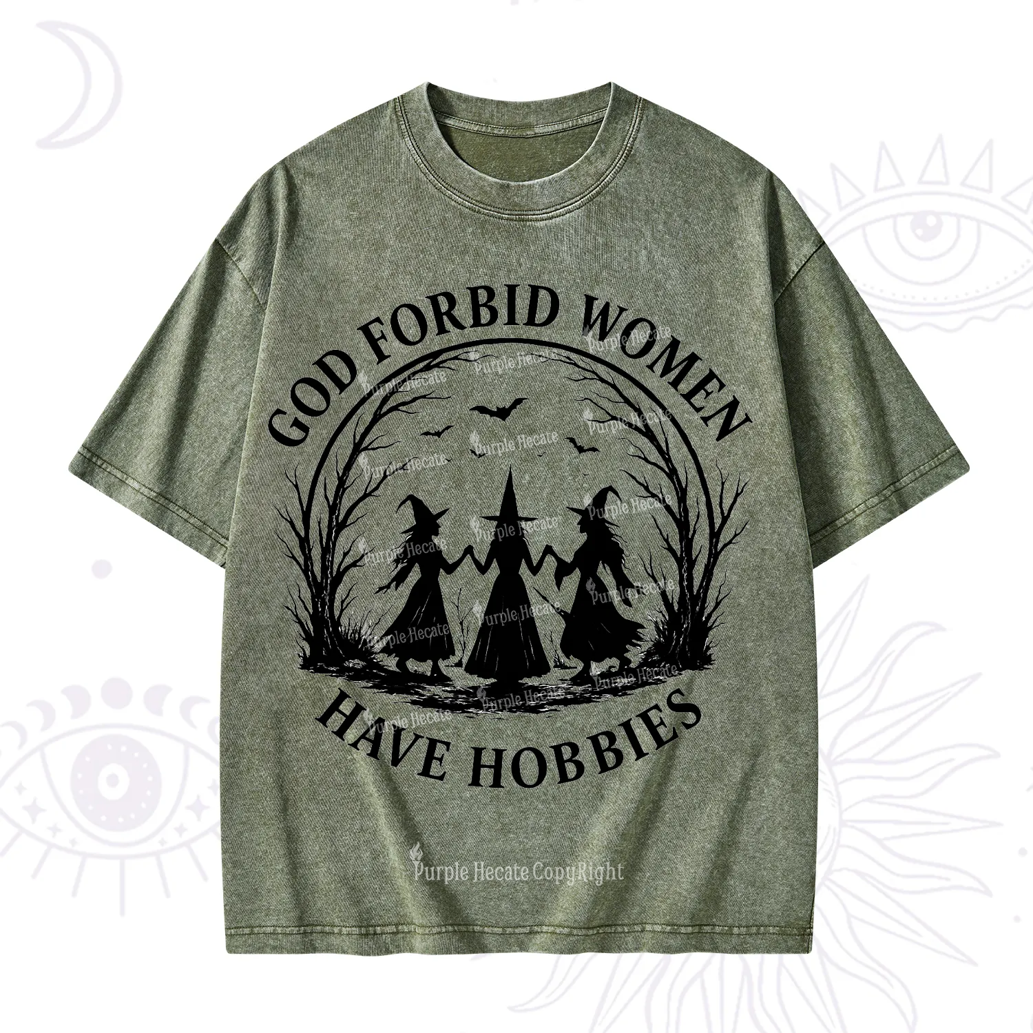 Purplehecate God Forbid Women Have Hobbies Washed T-Shirt