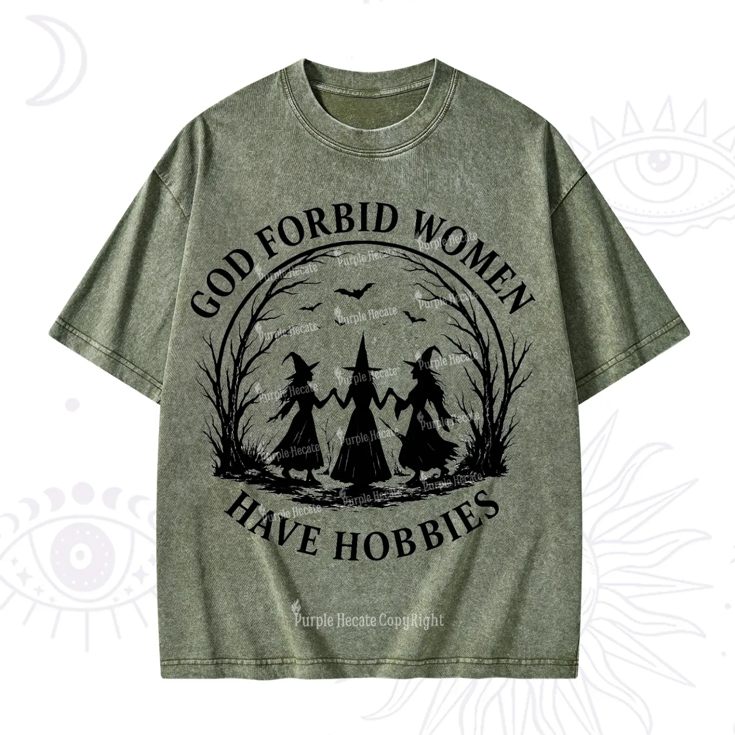 Purplehecate God Forbid Women Have Hobbies Washed T-Shirt