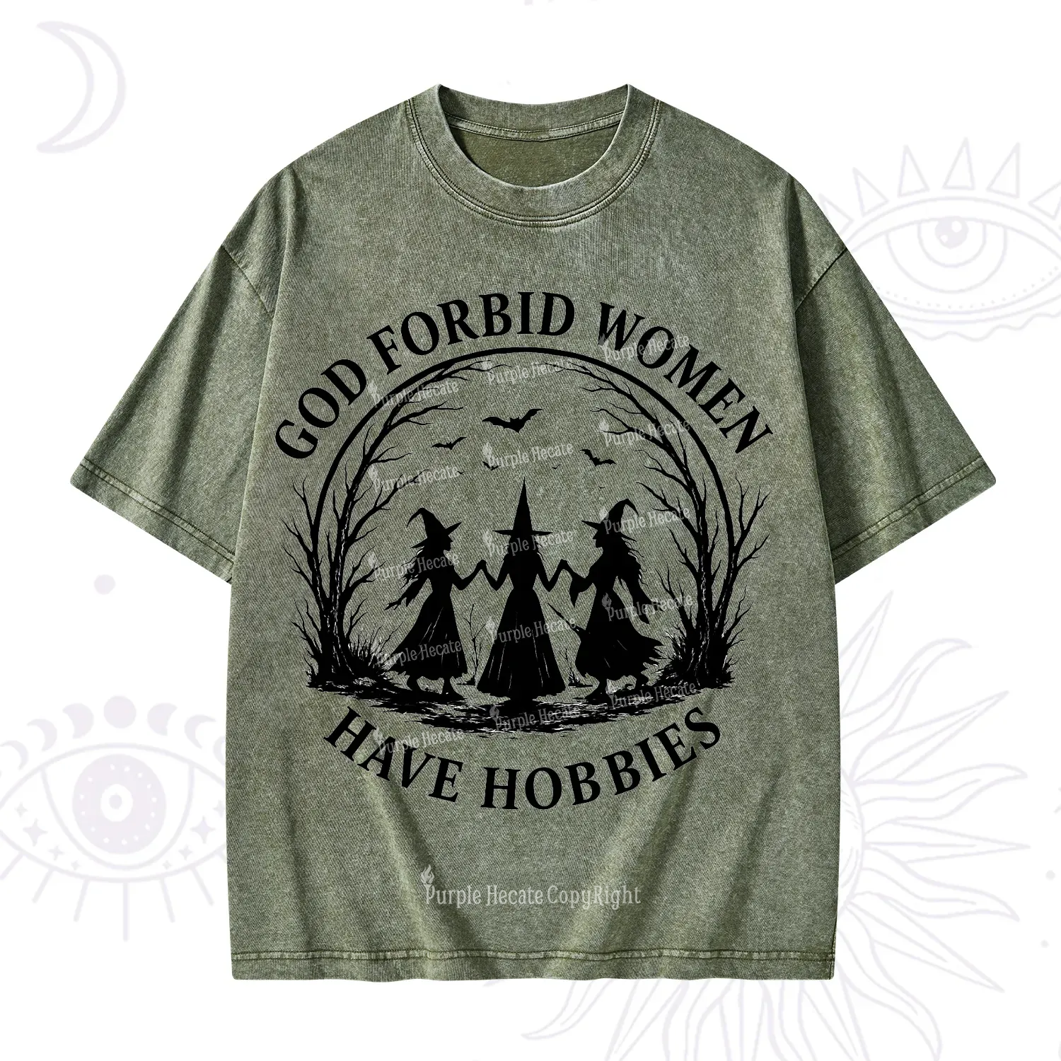 Purplehecate God Forbid Women Have Hobbies Washed T-Shirt