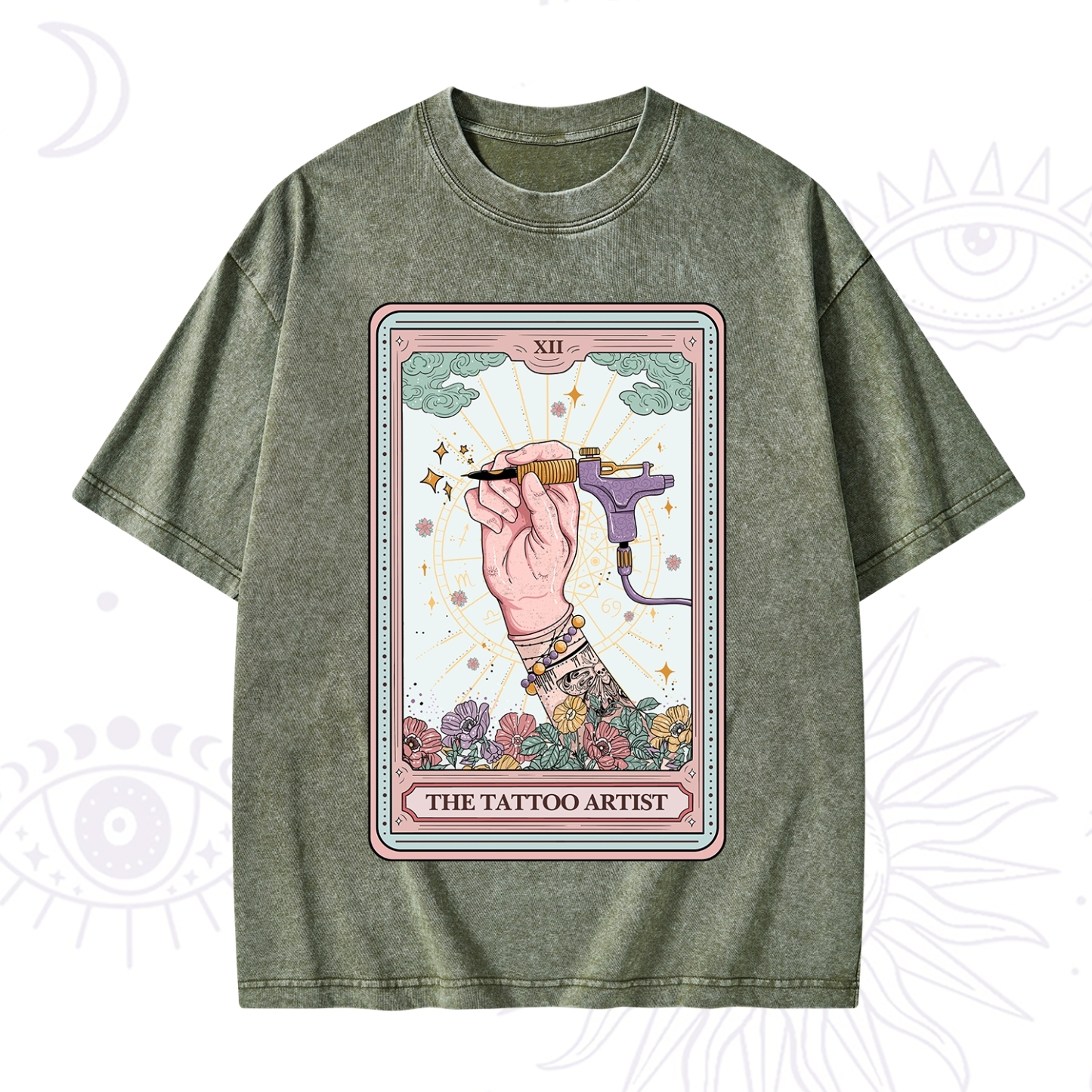 Purplehecate The Tattoo Artist Tarot Card Washed T-Shirt