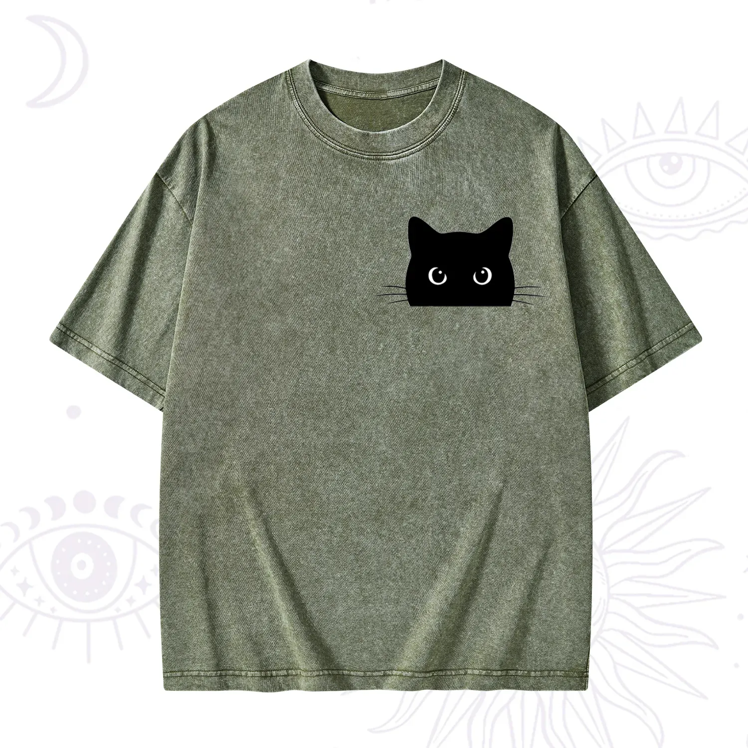 Purplehecate Black Cat Washed T-Shirt