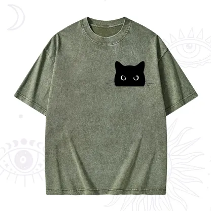 Purplehecate Black Cat Washed T-Shirt