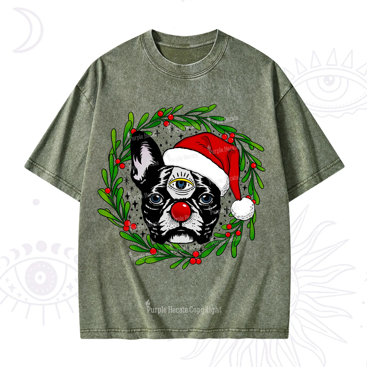 Purplehecate Like A Boss Christmas Washed T-Shirt