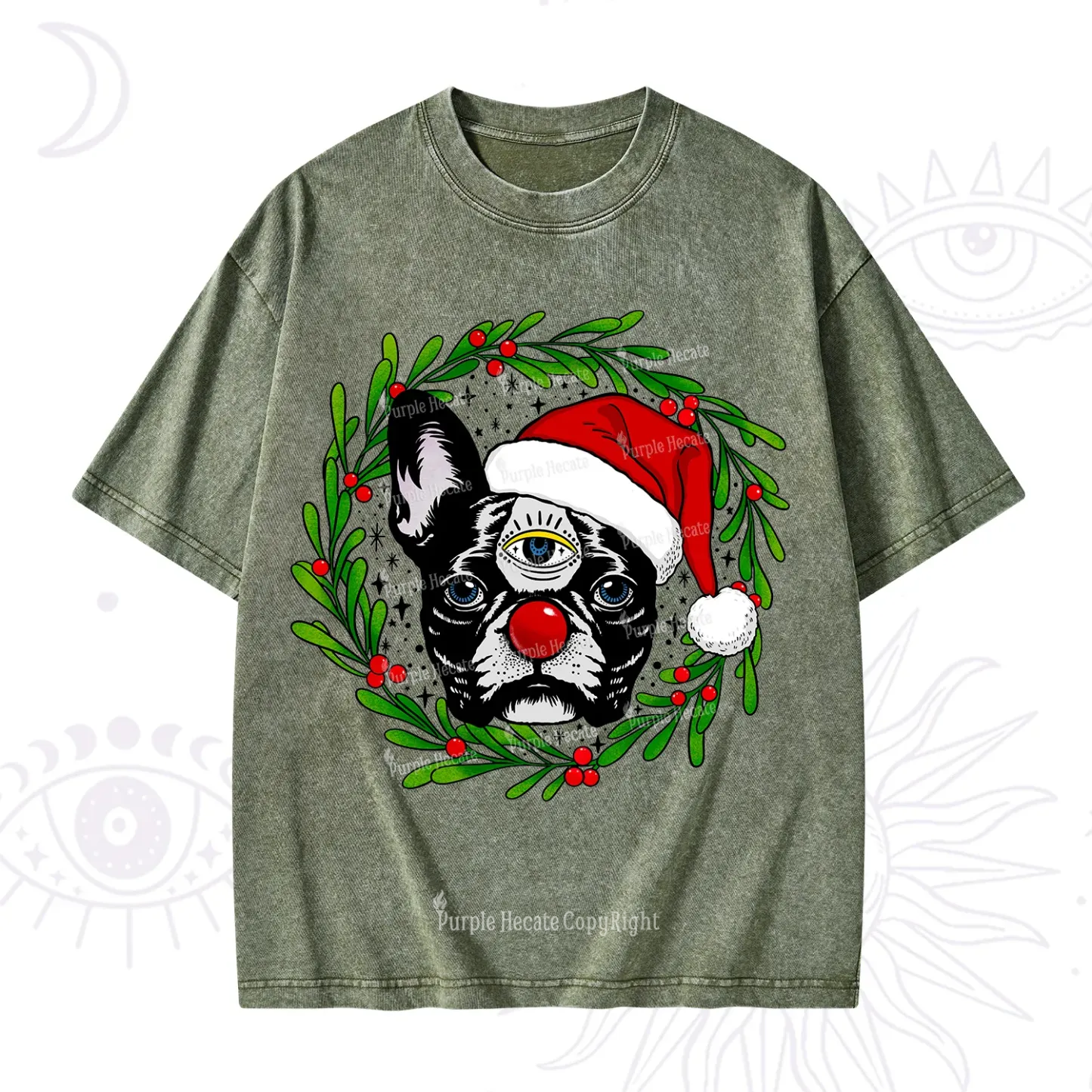 Purplehecate Like A Boss Christmas Washed T-Shirt