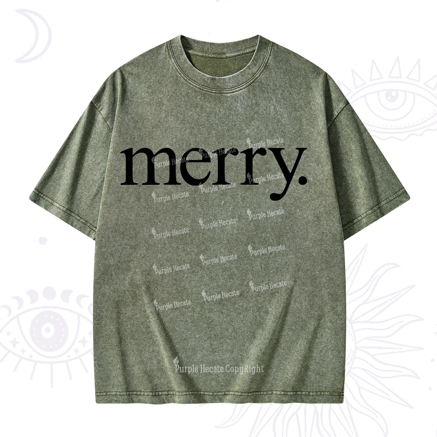 Purplehecate Merry Christmas Washed T-Shirt