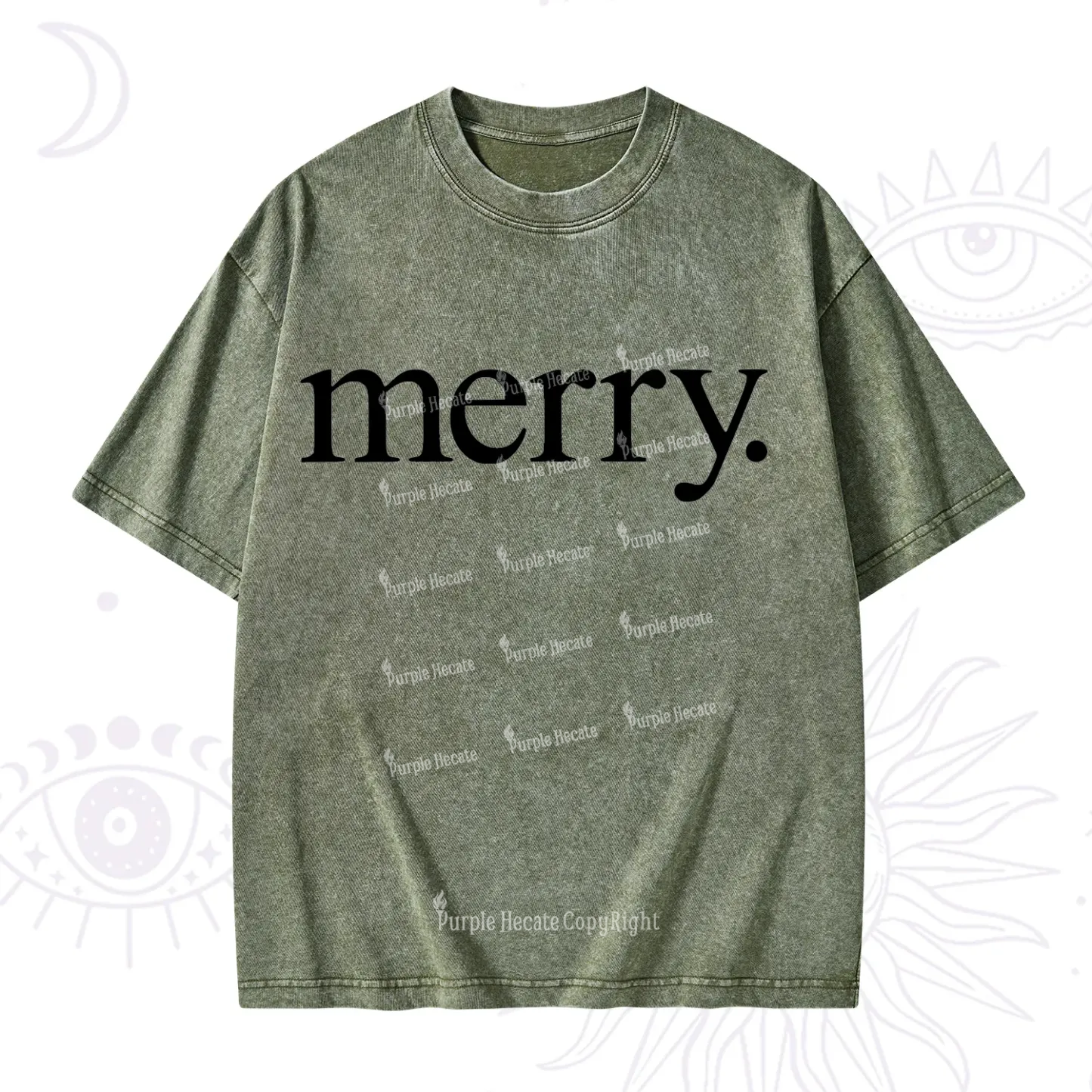 Purplehecate Merry Christmas Washed T-Shirt