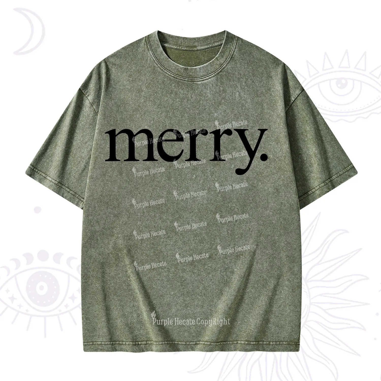Purplehecate Merry Christmas Washed T-Shirt