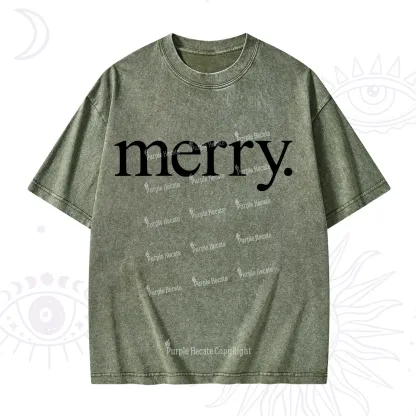 Purplehecate Merry Christmas Washed T-Shirt