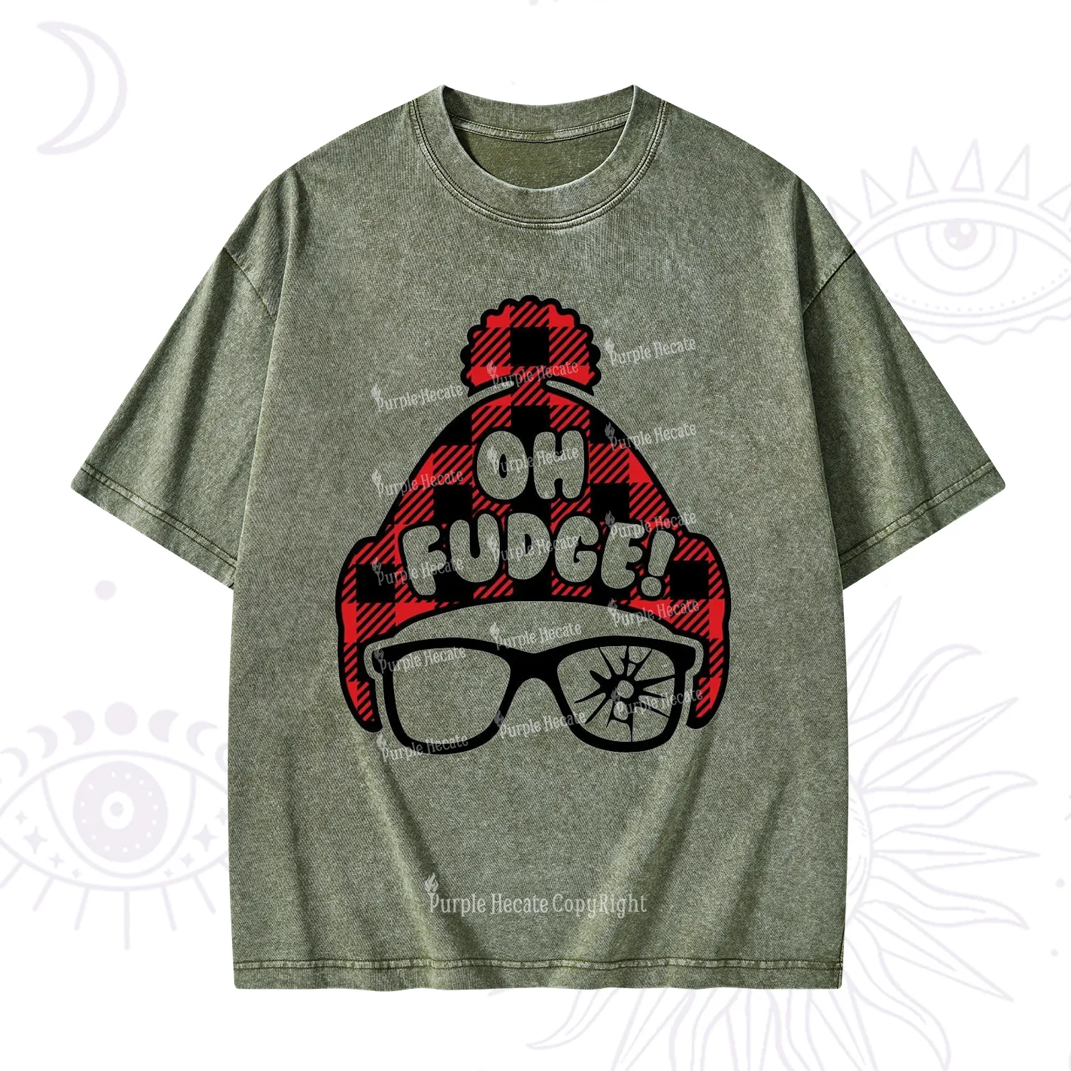 Purplehecate Oh Fudge Christmas Washed T-Shirt